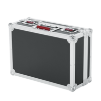 ATA WOOD FLIGHT CASE W/ DROPS FOR 15 MICS; RECESSED LATCHES; CABLE STORAGE